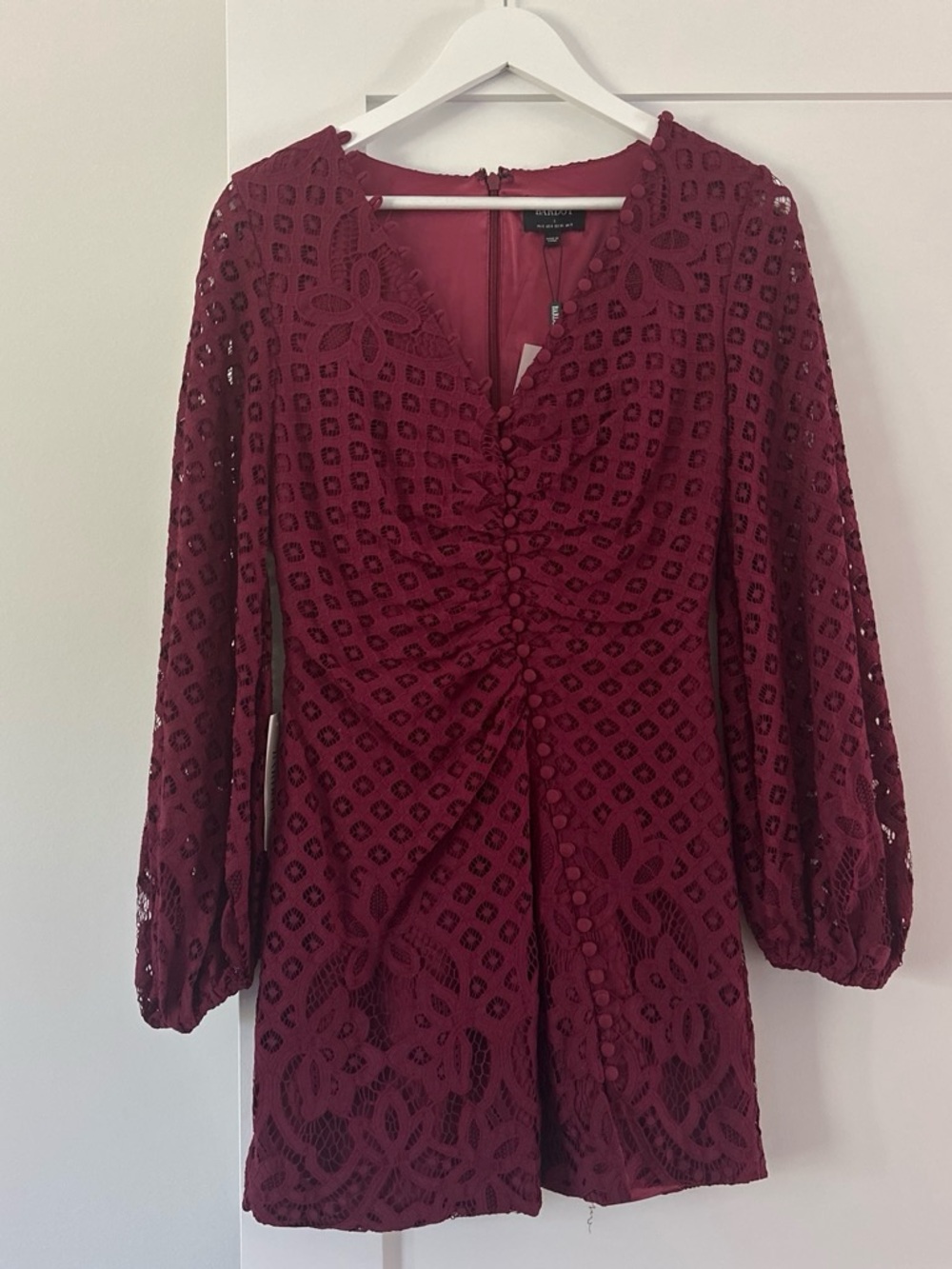 Bardot Lily Lace Button-Front Mini Dress